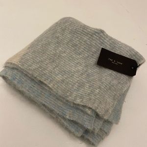 Rag & Bone Jonie Scarf in light grey blue. NWT.
